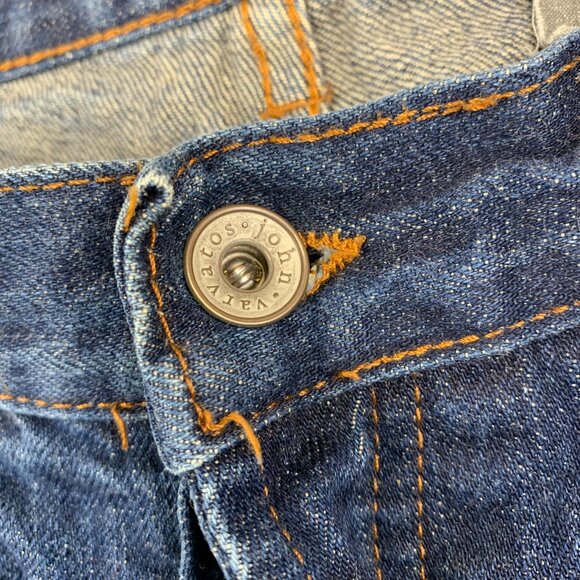 John Varvatos Men Pants 33 Blue Selvedge Jeans Authentic Fit Made In Italy 33x29 - Picture 4 of 12